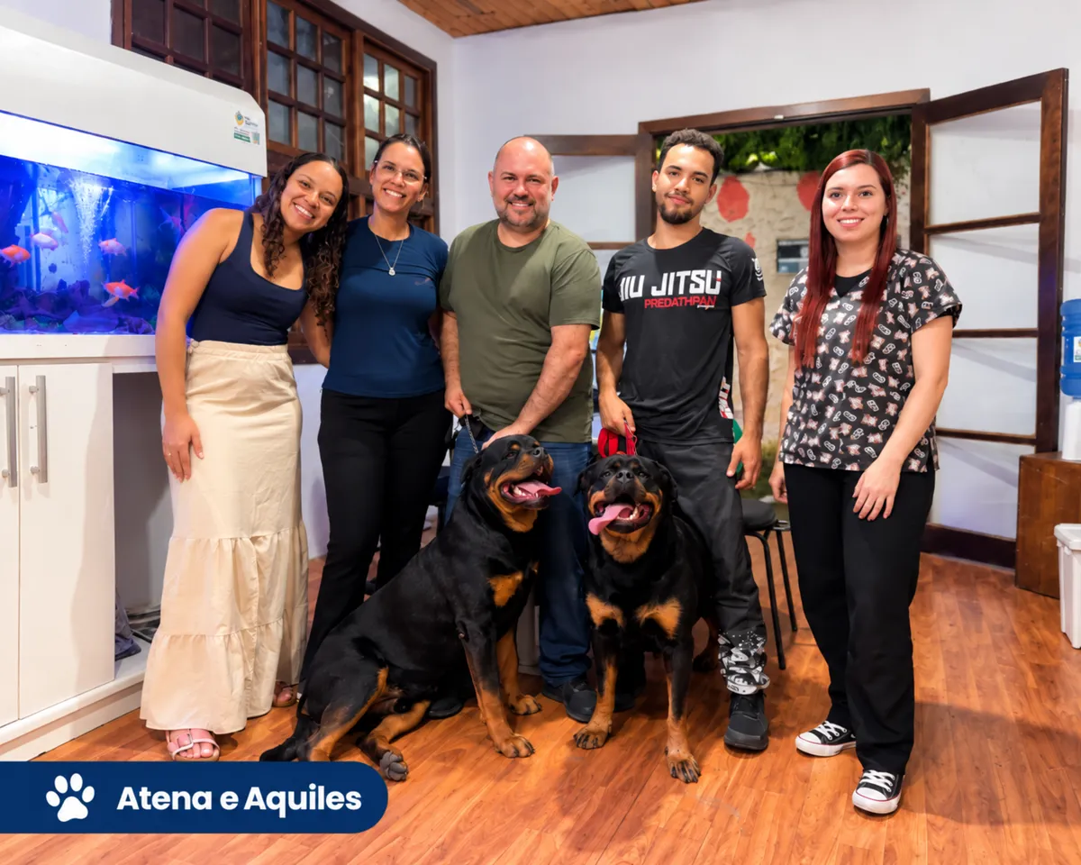 Equipe com Rottweilers atendidos